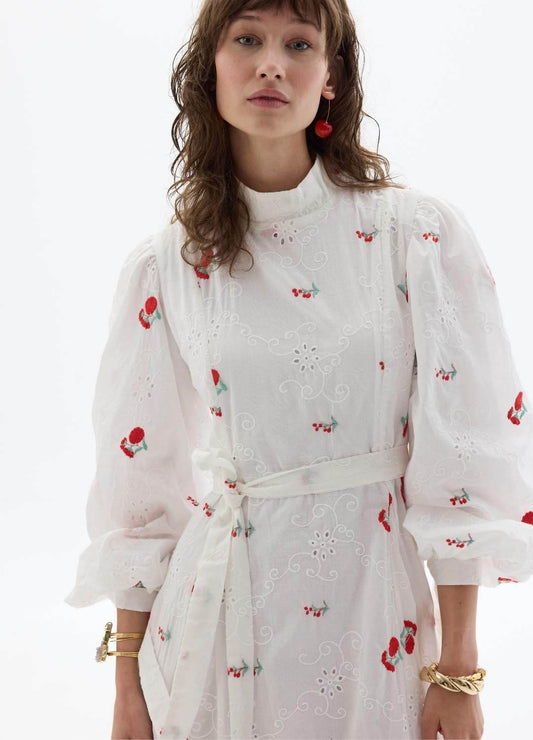 Fisto Çiçekli Elbise Kırmızı - Valenne Collection