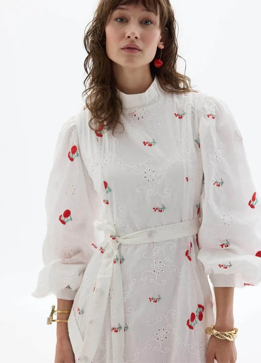 Fisto Çiçekli Elbise Kırmızı - Valenne Collection