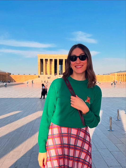 Pullover Zümrüt Ayıcık detaylı Kışlık Kazak - Valenne Collection