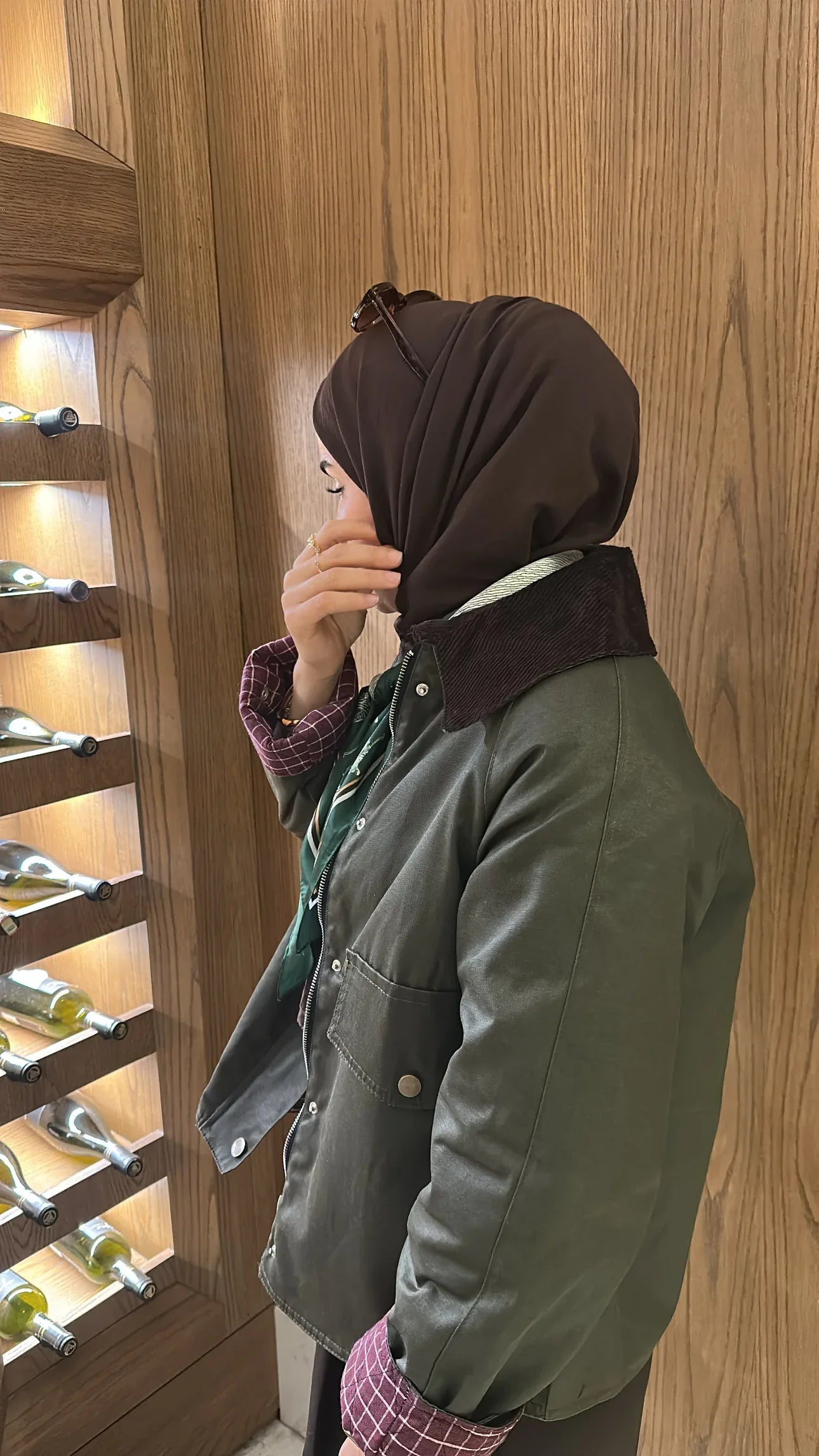 KADİFE YAKA KAPİTONELİ EKOSE CEKET - Valenne Collection