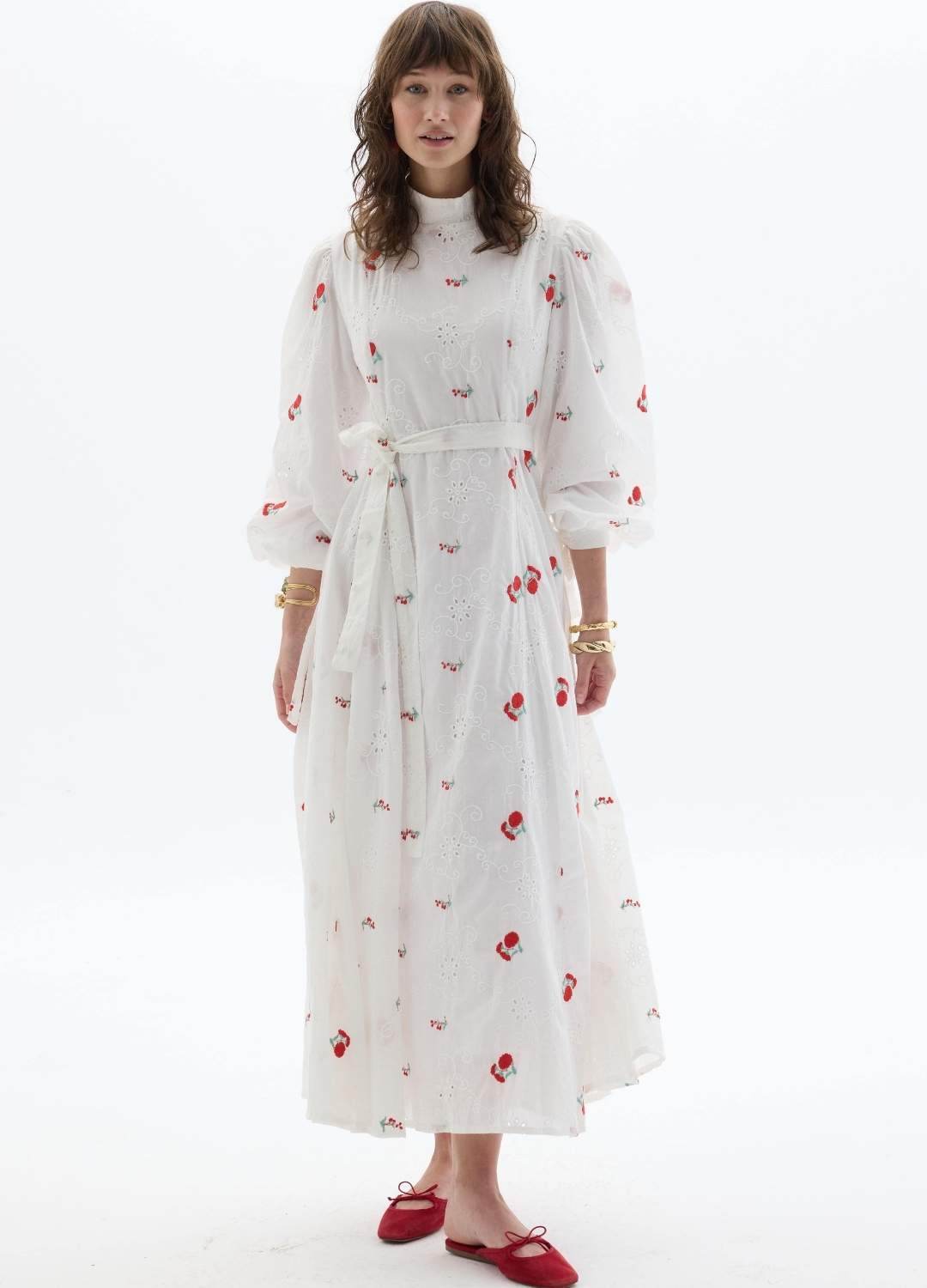 Fisto Çiçekli Elbise Kırmızı - Valenne Collection